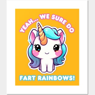 Unicorns Fart Rainbows Posters and Art